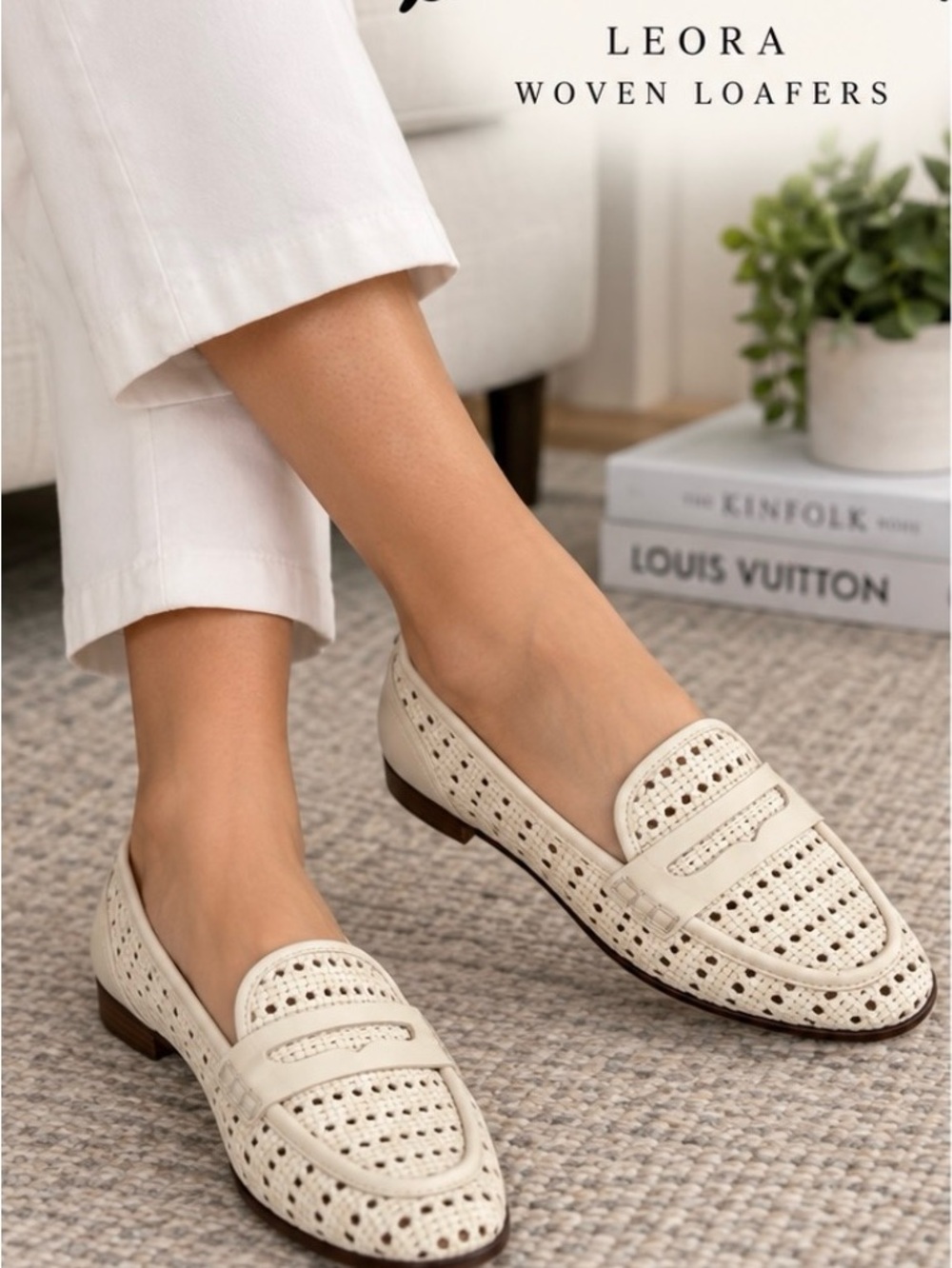 Sam Edelman Leora Women’s Woven Loafers in Cream Size 6M
